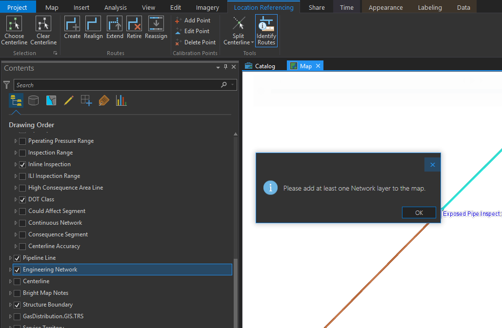 Identify Routes error message